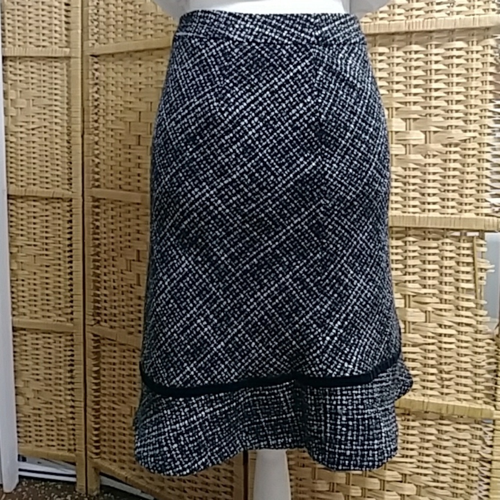 Gap Black & White Wool Skirt